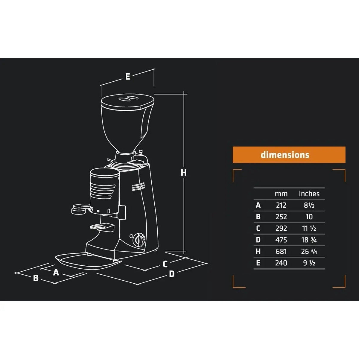 Mazzer Major V Automatic Doser Commercial Espresso Grinder