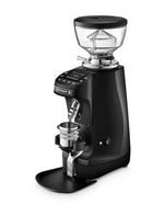 Mazzer Mini G grind-by-weight espresso grinder, black, front view