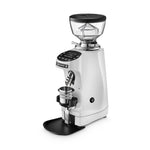 Mazzer Mini G grind-by-weight espresso grinder, white, front right view